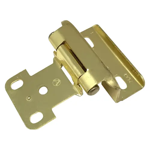 Polished Brass Full Wrap Self-Closing Cabinet Hinge 1/2" Overlay Pair