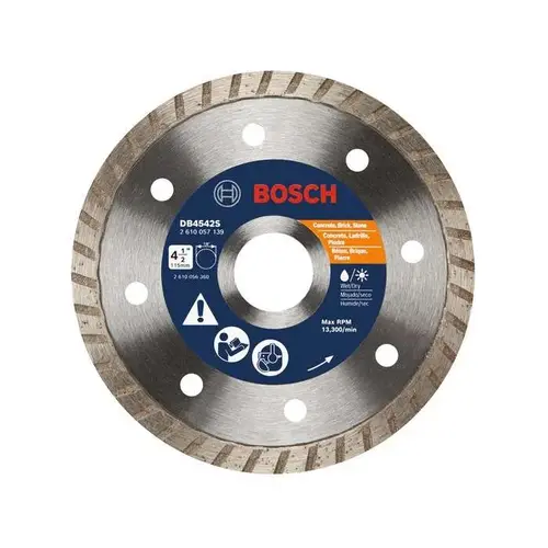 Turbo Rim Circular Saw Blade 4-1/2" D X 7/8" Diamond Turbo Rim Circular Saw Blade 4-1/2" D X 7/8" Diamond