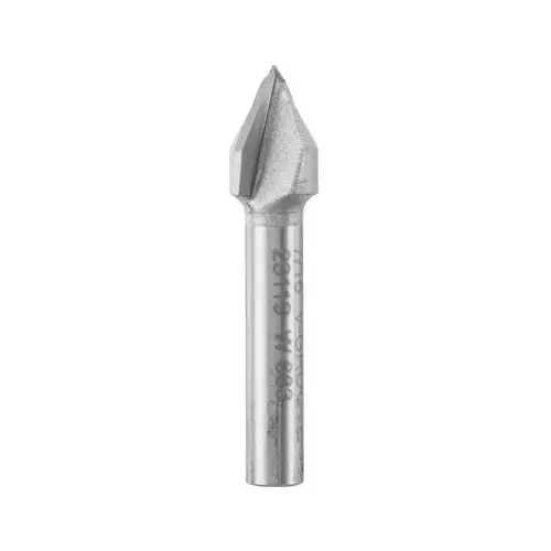 Router Bit 1/2" D X 7/16" R X 1-25/32" L Carbide Tipped V-Groove Router Bit 1/2" D X 7/16" R X 1-25/32" L Carbide Tipped V-Groove