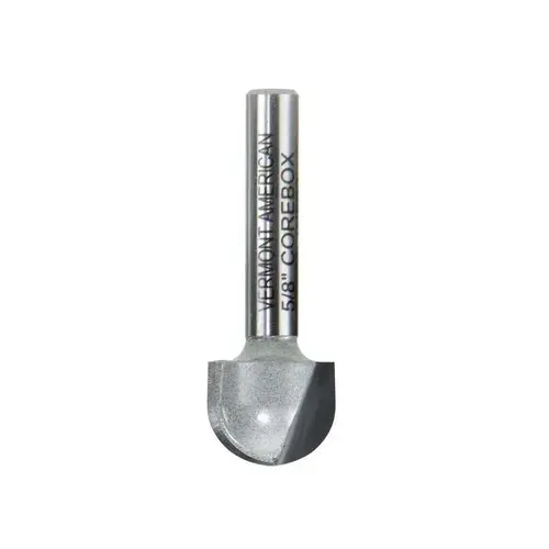 Router Bit 5/8" D X 5/8" R X 1-3/4" L Carbide Tipped Core Box Router Bit 5/8" D X 5/8" R X 1-3/4" L Carbide Tipped Core Box