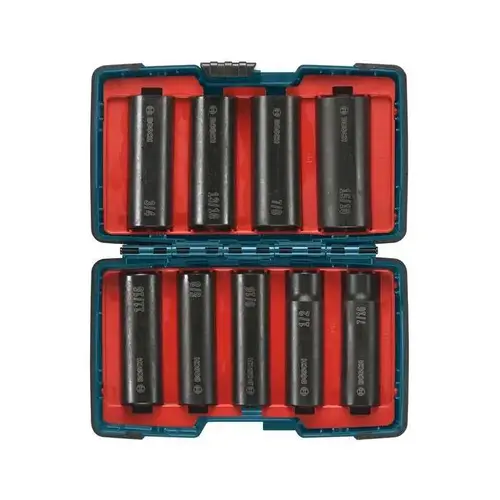 .5" Deep Well Socket Set 9-piece .5" Deep Well Socket Set 9-piece