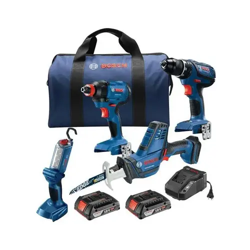 4-tool Combo Kit With Compact Tough 1/2" Drill With Driver 18v 4-tool Combo Kit With Compact Tough 1/2" Drill With Driver 18v