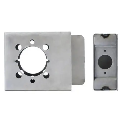 ALUMINUM WELDABLE GATE BOX FOR SCHLAGE RHODES AND MANY OTHER LEVER SETS UNIVERSAL HOLE PATTERN ALUMINUM WELDABLE GATE BOX FOR SCHLAGE RHODES AND MANY OTHER LEVER SETS UNIVERSAL HOLE PATTERN