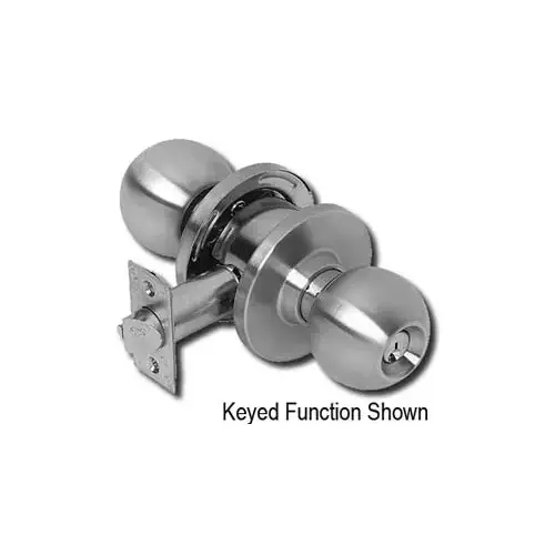 US32D Grade 2 Empire Storeroom Knob, C Kwy, 2-3/8" Backset Satin Stainless Steel