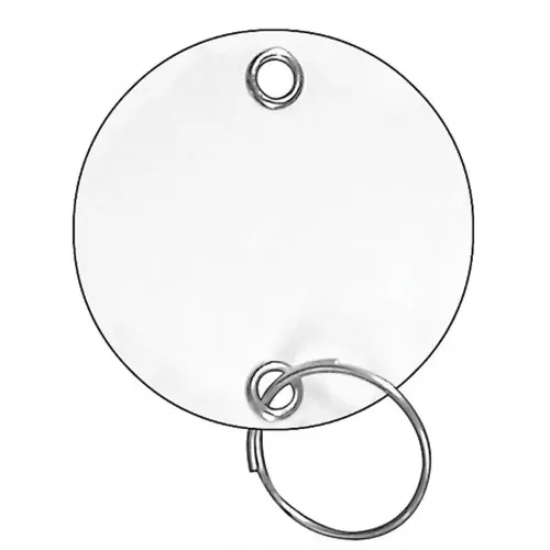 Round Tags with Key Rings, 1-1/4 In. Diameter, 100 Pack White Round Tags with Key Rings, 1-1/4 In. Diameter, 100 Pack White