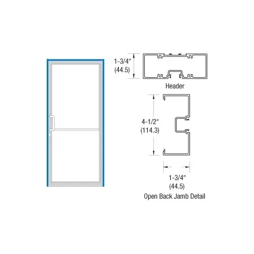 Bronze Black Anodized Single Door 39-1/2" x 85-3/4" Left Hand Single Acting Up and Over Frame