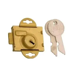Kaba Ilco 1600-04-11 Mailbox Lock Fits Auth United and Florenc 1/4 in. Rear Mount Brass and Gold
