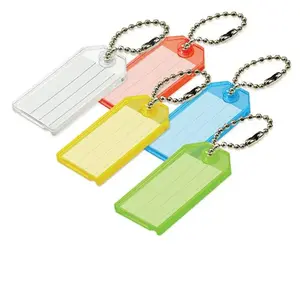 LUCKY LINE 20100 Key Tag with Ball Chain in Assorted Colors - pack of 100
