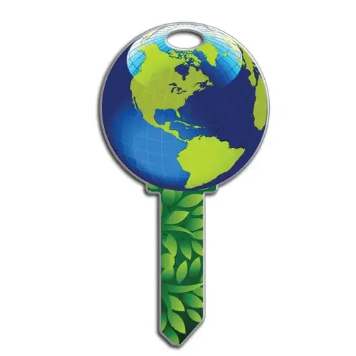 Earth Key Blank, Kwikset Enamel