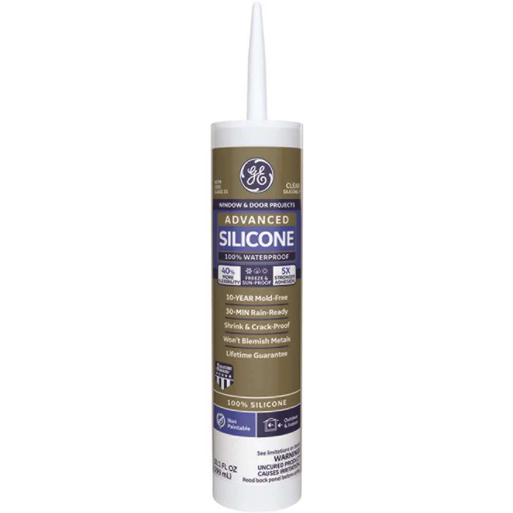 GE 2811092 Advanced 10.1 oz. Clear Exterior/Interior Silicone 2-Window and Door Sealant - pack of 12