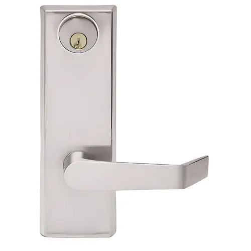 Storeroom Lever Trim, Escutcheon, Satin Chrome, for Exit Device