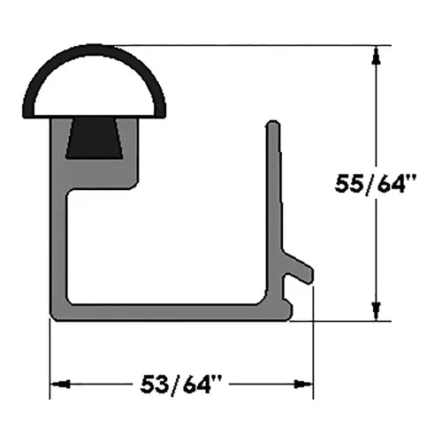 1/4" SQ GLASS STOP W/VINYL CL