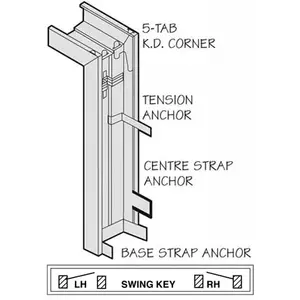 Daybar DB16 3068 LH Standard Duty Door Frame, 5-7/8" Jamb Depth