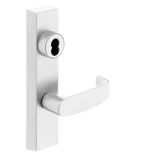 Grade 1 Exit Device Trim, Freewheeling Trim, Key Retracts Latch, For Surface Vertical Rod and Mortise (8700, 8900 Series) Devices, SFIC Prep Less Core, L Lever, LHR, White Suede Powder Coat White Suede Powder Coat Grade 1 Exit Device Trim, Freewheeling Trim, Key Retracts Latch, For Surface Vertical Rod and Mortise (8700, 8900 Series) Devices, SFIC Prep Less Core, L Lever, LHR, White Suede Powder Coat White Suede Powder Coat