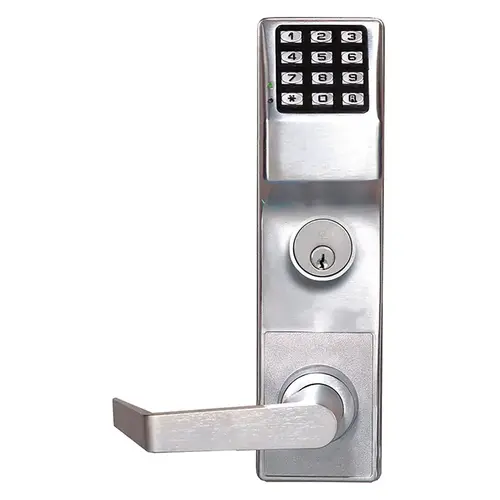 Trilogy T2 Keypad - Von Duprin Exit Trim, Weather Proof, Schlage C Keyway, 100 Users, No Audit or Events, 626/US26D Satin Chrome