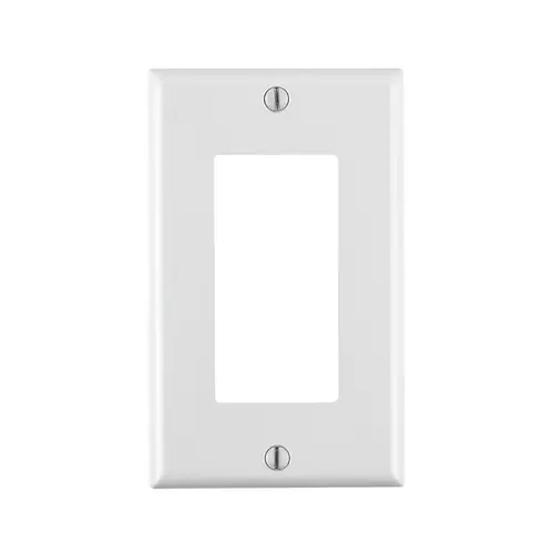 Decora 1-Gang Antimicrobial Treated Outlet Wall Plate, White Decora 1-Gang Antimicrobial Treated Outlet Wall Plate, White