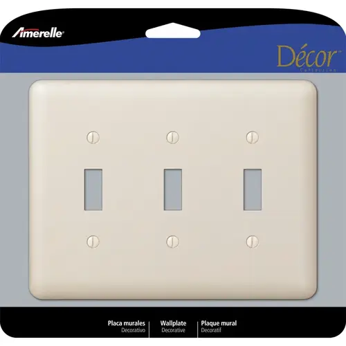 Wall Plate Devon Light Almond 3 gang Stamped Steel Toggle Light Wall Plate Devon Light Almond 3 gang Stamped Steel Toggle Light