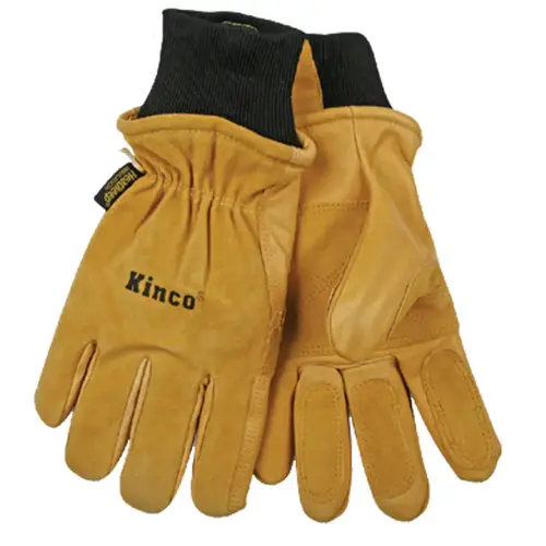 Ski Gloves L Pigskin Leather Black/Gold Black/Gold Pair
