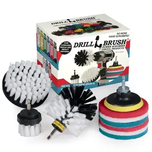 Drillbrush 8.10004E+11 Drill Brush Set 4" W Soft/Medium Bristle Metal Handle Multicolored