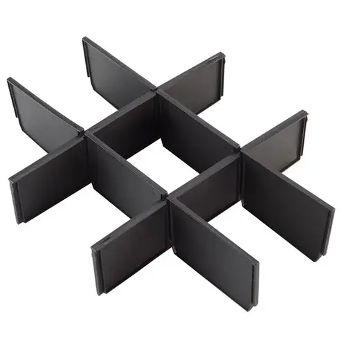 Drawer Dividers Packout 16.3" W X 3" H Plastic 9 compartments Black Black Drawer Dividers Packout 16.3" W X 3" H Plastic 9 compartments Black Black