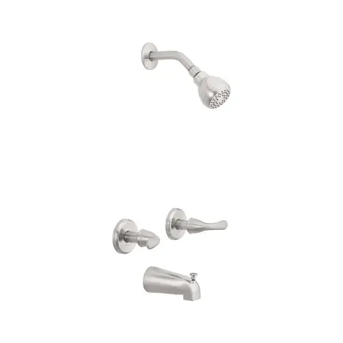 Tub and Shower Faucet Essentials 2-Handle Brushed Nickel Brushed Nickel Tub and Shower Faucet Essentials 2-Handle Brushed Nickel Brushed Nickel