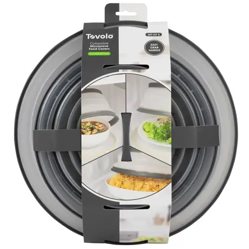 Microwave Collapsible Food Cover Gray/White Plastic Gray/White Microwave Collapsible Food Cover Gray/White Plastic Gray/White