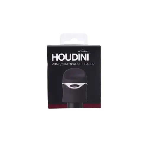 Houdini Champagne Sealer, Plastic/Silicone, Black Matte Houdini Champagne Sealer, Plastic/Silicone, Black Matte