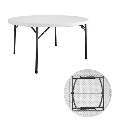Folding Table 60" W X 60" L Round White Folding Table 60" W X 60" L Round White
