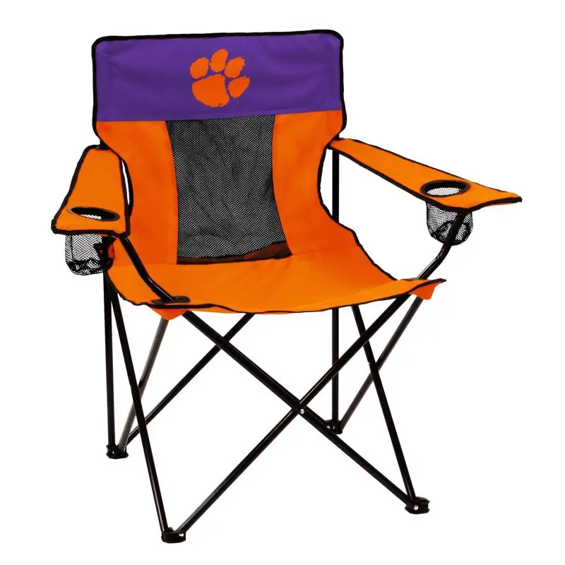 Logo Brands Folding Chair Elite Orange Clemson 123-12E Logo Brands Folding Chair Elite Orange Clemson 123-12E