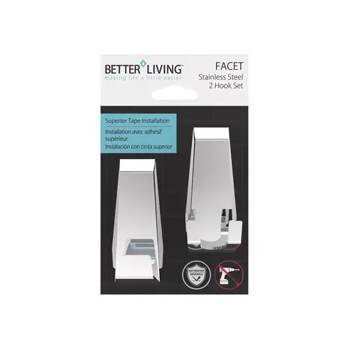Bath Hook Facet 3.38" H X 1.25" W X 1.5" L Silver Silver Bath Hook Facet 3.38" H X 1.25" W X 1.5" L Silver Silver