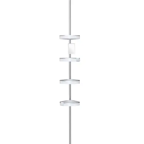 Tension Shower Caddy HiRISE 108" H X 8" W X 10.63" L White White Tension Shower Caddy HiRISE 108" H X 8" W X 10.63" L White White