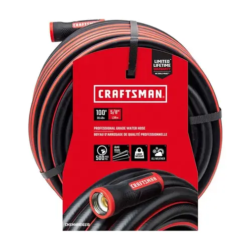 Garden Hose 5/8" D X 100 ft. L Heavy Duty Professional Grade Black Black - pack of 2 Garden Hose 5/8" D X 100 ft. L Heavy Duty Professional Grade Black Black - pack of 2