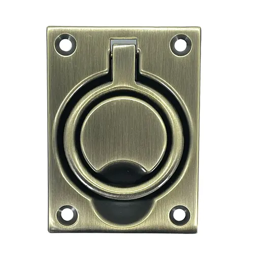 Flush Ring Pull Antique Brass