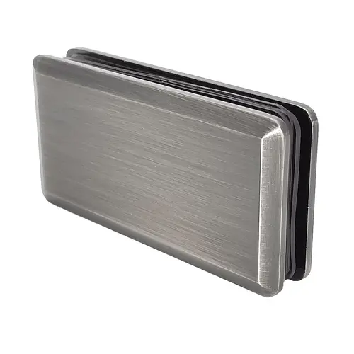 Premier Beveled Glass-to-Glass Clip 180 Degree Brushed Pewter Premier Beveled Glass-to-Glass Clip 180 Degree Brushed Pewter