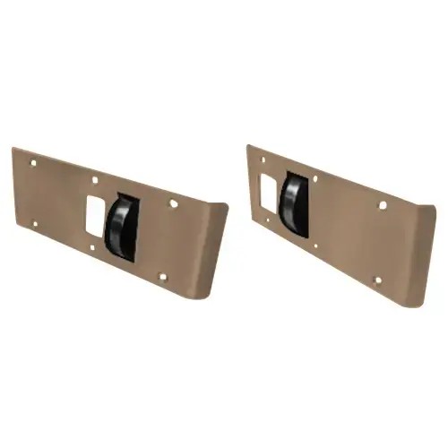 Combo Double Lipped Strike And Rescue Stop For Center Hung Door Satin Bronze Combo Double Lipped Strike And Rescue Stop For Center Hung Door Satin Bronze