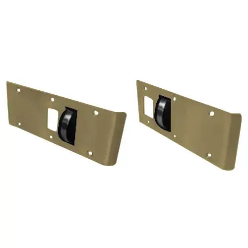 Combo Double Lipped Strike And Rescue Stop For Center Hung Door Satin Brass Combo Double Lipped Strike And Rescue Stop For Center Hung Door Satin Brass