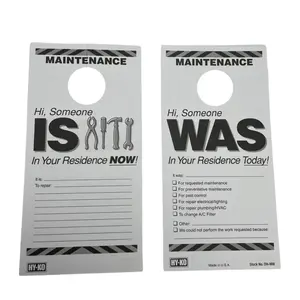 Hy-Ko DH-MW 7 in. x 3-1/2 in. Paper Reversible Maintenance Door Hang Tag Black Pack of 50