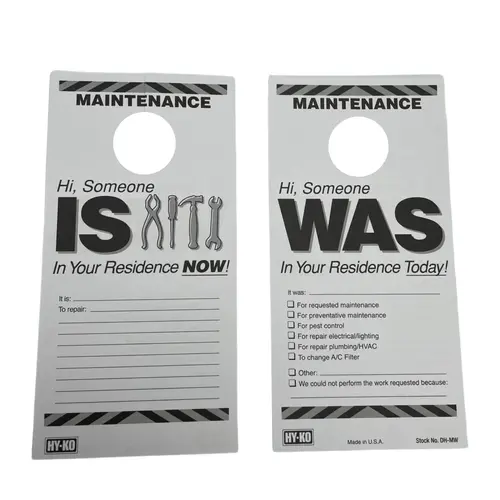 7 in. x 3-1/2 in. Paper Reversible Maintenance Door Hang Tag Black Pack of 50