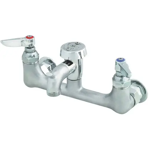 2-Handle Utility Faucet with Short Spout in Polished Chrome