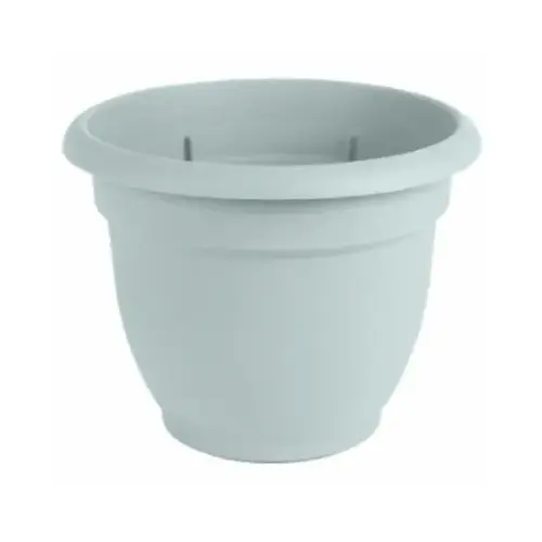 Ariana Series Planter, 10.8 in W, 10.8 in D, Round, Plastic, Misty Blue