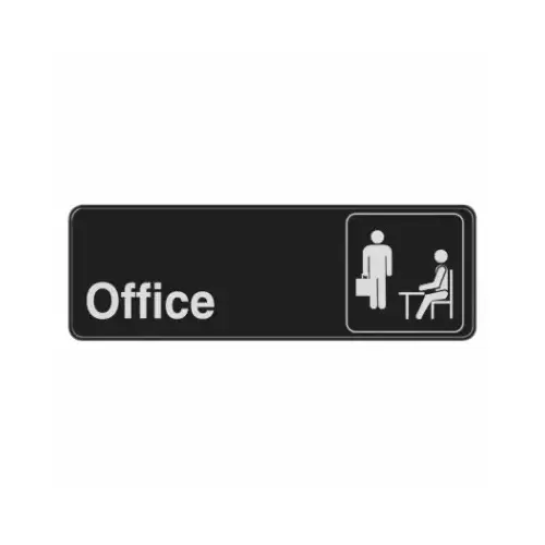 Sign English Black Office 3" H X 9" W - pack of 6 Sign English Black Office 3" H X 9" W - pack of 6