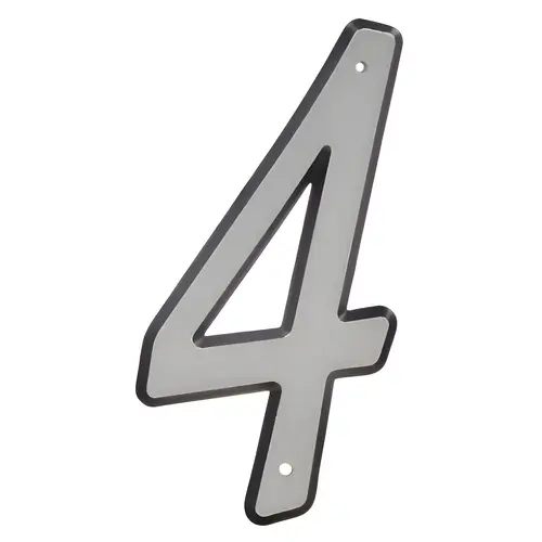 House Address Number 4, Nail-On, Reflective Plastic, 4 In.