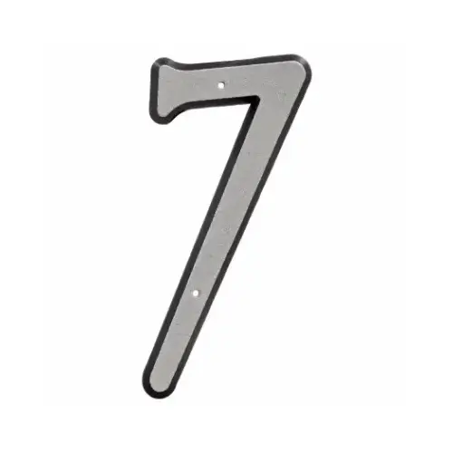House Address Number 7, Nail-On, Reflective Plastic, 4 In.