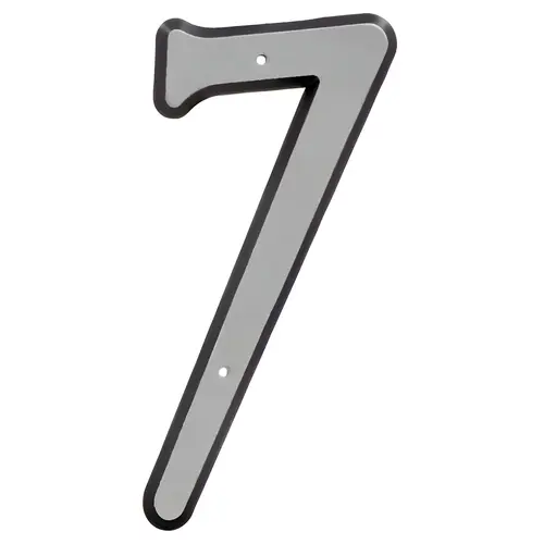House Address Number 7, Nail-On, Reflective Plastic, 4 In.