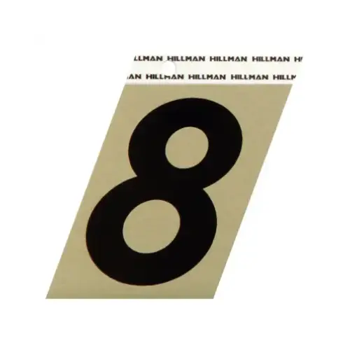 Number 3" Reflective Black Vinyl Self-Adhesive 8 Glossy