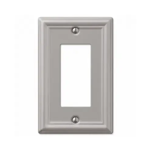 Chelsea Wallplate, 4-7/8 in L, 3-1/8 in W, 1 -Gang, Steel, Brushed Nickel Chelsea Wallplate, 4-7/8 in L, 3-1/8 in W, 1 -Gang, Steel, Brushed Nickel