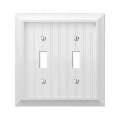 Wall Plate Cottage White 2 gang Wood Toggle White Wall Plate Cottage White 2 gang Wood Toggle White