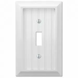 Amerelle 279TW Cottage Wall Plate, White Faux Wood, 1 Toggle