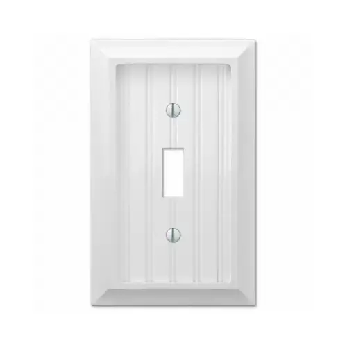 Cottage Wall Plate, White Faux Wood, 1 Toggle