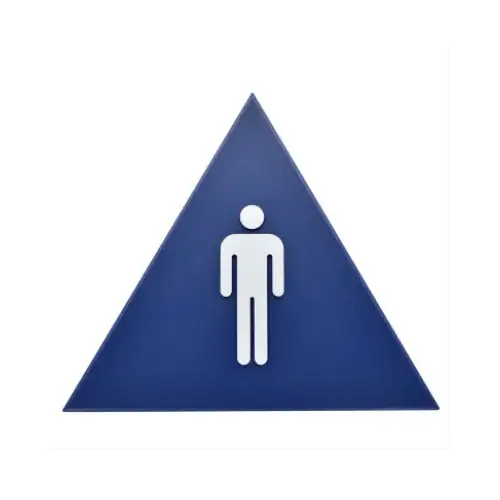 Men's Restroom Sign, California ADA Compliant Triangle, 12 x 10 In. Men's Restroom Sign, California ADA Compliant Triangle, 12 x 10 In.